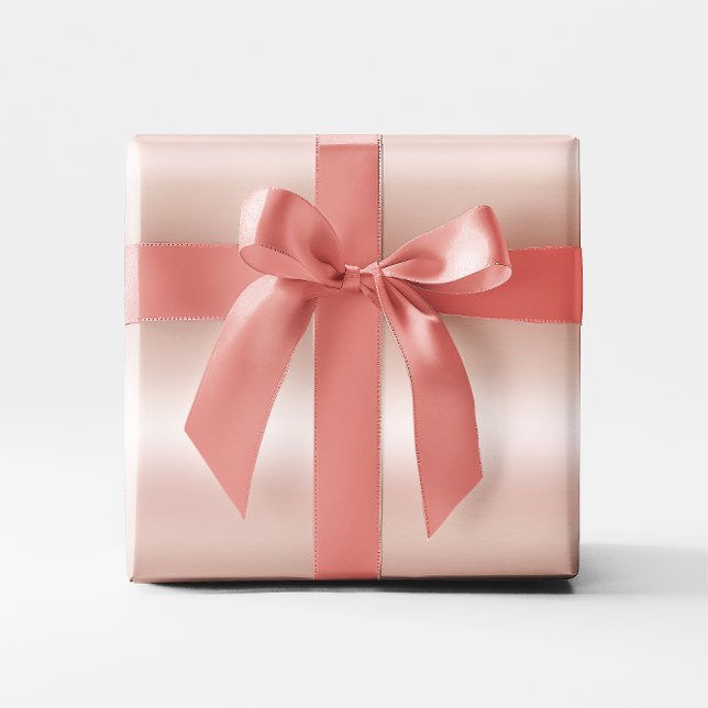 Papier Cadeau Ombre Feuille de Rose Pastel (Pastel Rose Gold Foil Ombre Wrapping Paper)