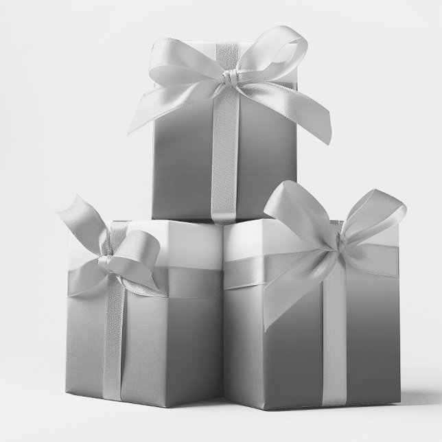 Papier Cadeau Ombre gris monochrome moderne (Modern Monotone Grey Ombre Wrapping Paper)
