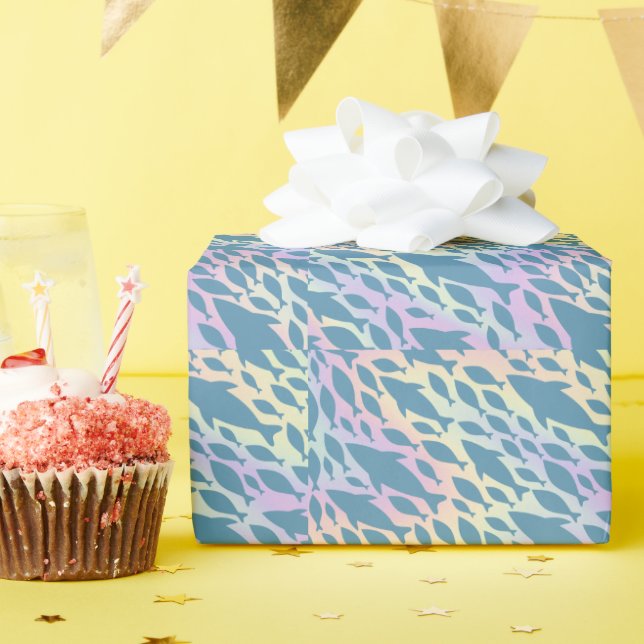 Papier Cadeau Ombre Poisson Requin Baleine sur galaxie en pente (Fête d'anniversaire)
