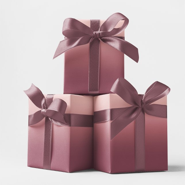 Papier Cadeau Ombre rose Bourgogne et rose pâle (Rose Burgundy and Blush Pink Ombre Wrapping Paper)