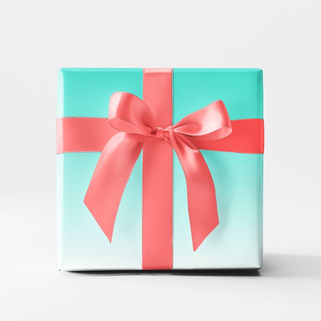 Papier Cadeau Ombre Turquoise (Turquoise White Gradient Ombre Wrapping Paper)
