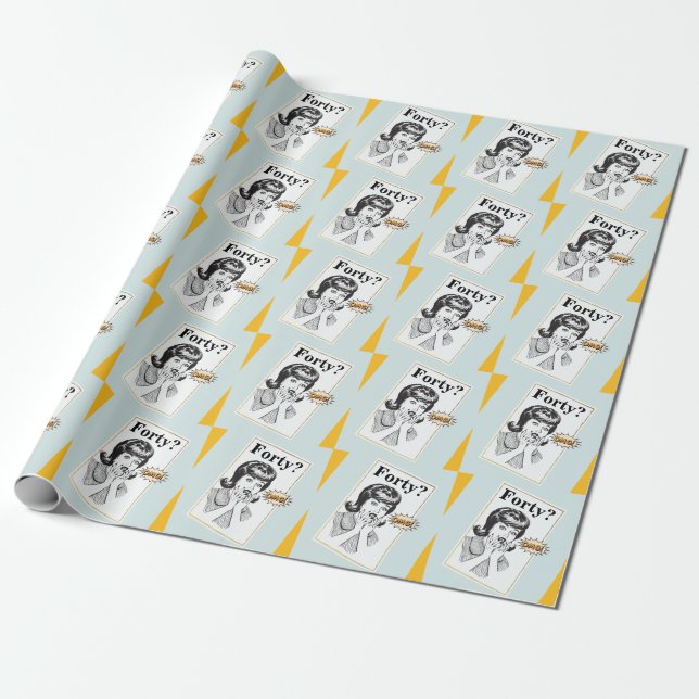 Papier Cadeau OMG 40e fête d'anniversaire Fantastique femmes Ann (Déroulé)