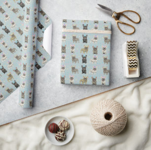 Papier Cadeau On aime faire la fête ! Bouledogue français