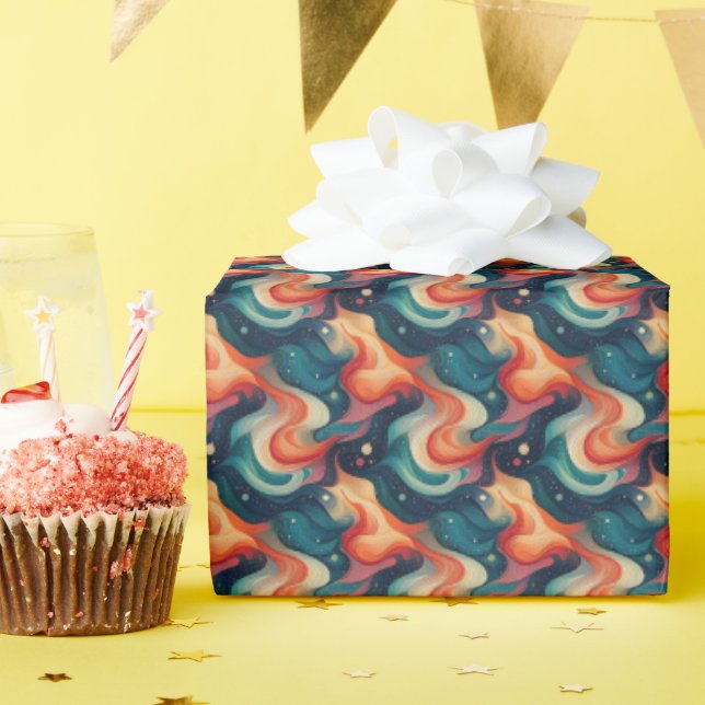 Papier Cadeau Ondes cosmiques (Fête d'anniversaire)