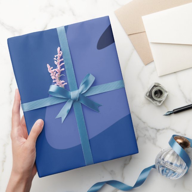 Papier Cadeau Ondes fluides Indigo foncé (Cadeaux)