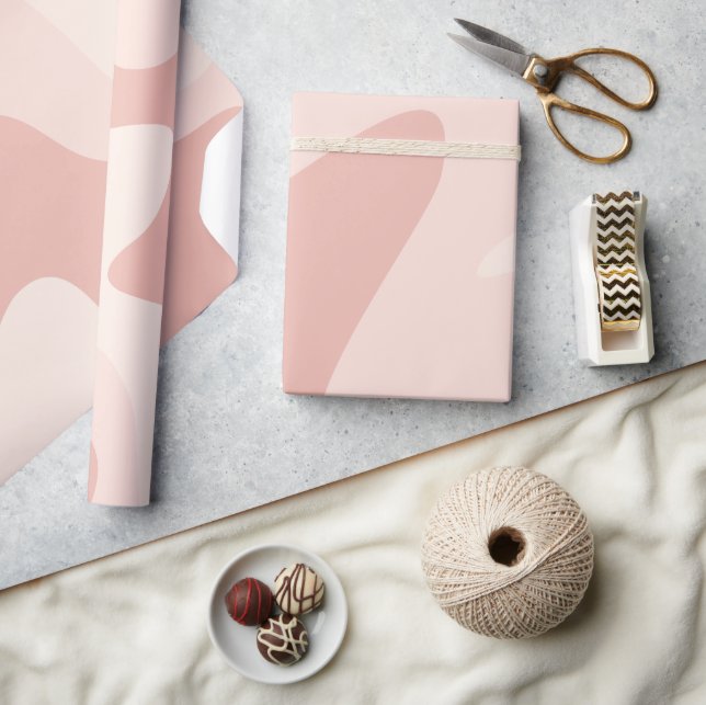 Papier Cadeau Ondulations fluides rose muet (Artisanat)