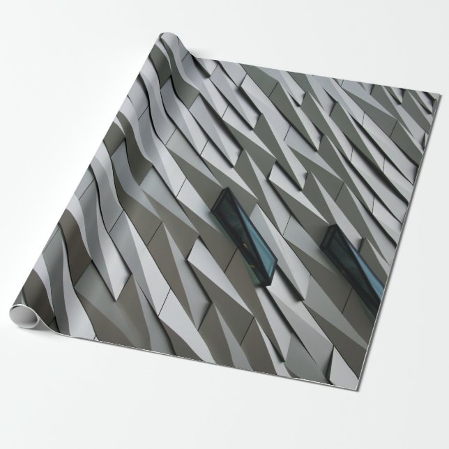 Papier Cadeau onduler des formes abstraites sur une façade de bâ (Déroulé)