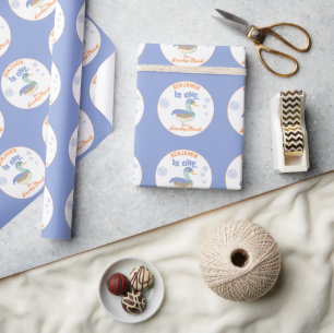 Papier Cadeau One Lucky Duck &  Bubbles Premier Anniversaire Pas