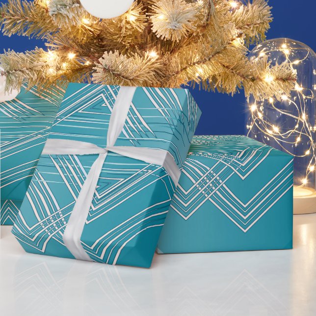 Papier Cadeau Opal Turquoise blanc (Vacances)