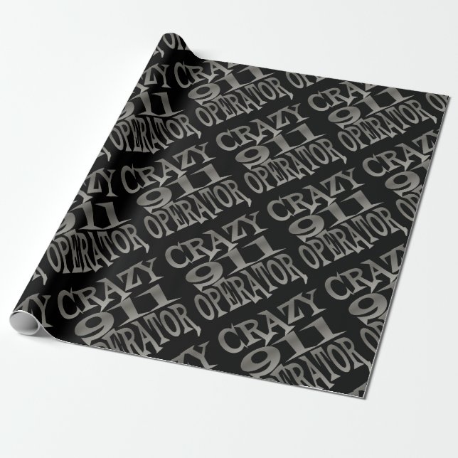 Papier Cadeau Opérateur Crazy 911 en argent (Déroulé)