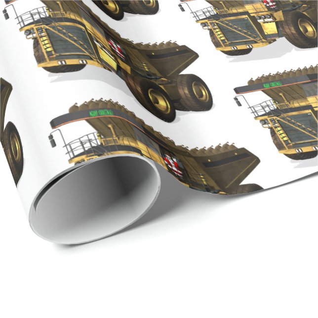 Papier Cadeau Opérateur de camion de vidange du Père Noël (Coin rond)