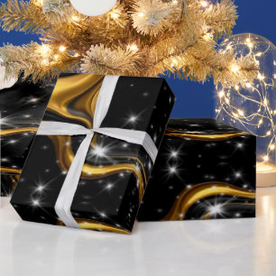 Papier Cadeau Opulence Abstraite Monochrome : Texture Or Haute d