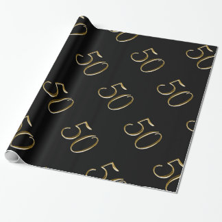 Papier Cadeau Or 50 sur le joyeux cinquantième anniversaire du