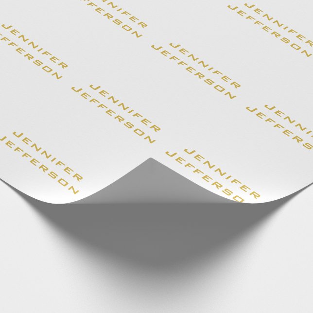 Papier Cadeau Or élégant moderne professionnel et blanc (Coin)