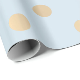 Papier Cadeau Or en pastel bleu de Champaigne de pois