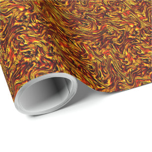 Papier Cadeau Or et corail ou texture rouge vif