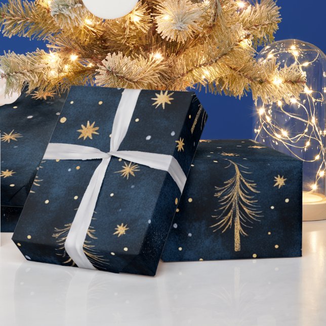 Papier Cadeau  Or festif  (Vacances)
