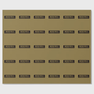 Papier Cadeau Or Moderne Minimaliste Professionnel Or & Noir
