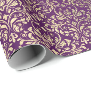 Papier Cadeau Or pourpre de prune de raisin de violette de
