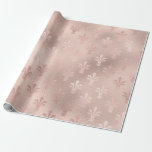 Papier Cadeau Or rose et motif fleur de lis rose poudré<br><div class="desc">Papier d'emballage vintage motif fleur de lis de Paris.</div>
