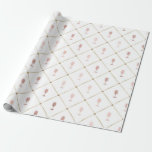 Papier Cadeau Or rosé et or French Wine themed<br><div class="desc">Paris vintage wine glass pattern wrapping paper.</div>