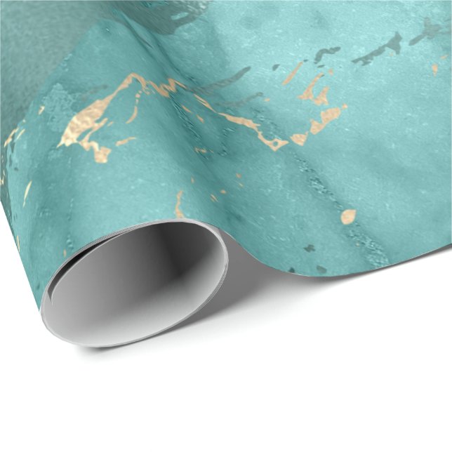 Papier Cadeau Or Sepia Tiffany Marbre Sone Trucs métalliques (Coin rond)