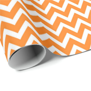 Papier Cadeau Orange Chevron