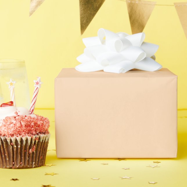 Papier Cadeau Orange Clair Brillant (Fête d'anniversaire)