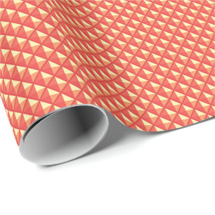 Papier Cadeau Orange corail, aspect émail, grille cloutée