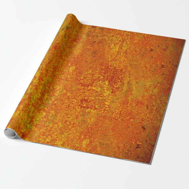 Papier Cadeau Orange jaune grunge fond abstrait, art, backgr (Déroulé)