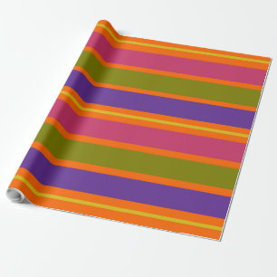 Papier Cadeau Orange, Jaune, Rouge, Vert et Violet