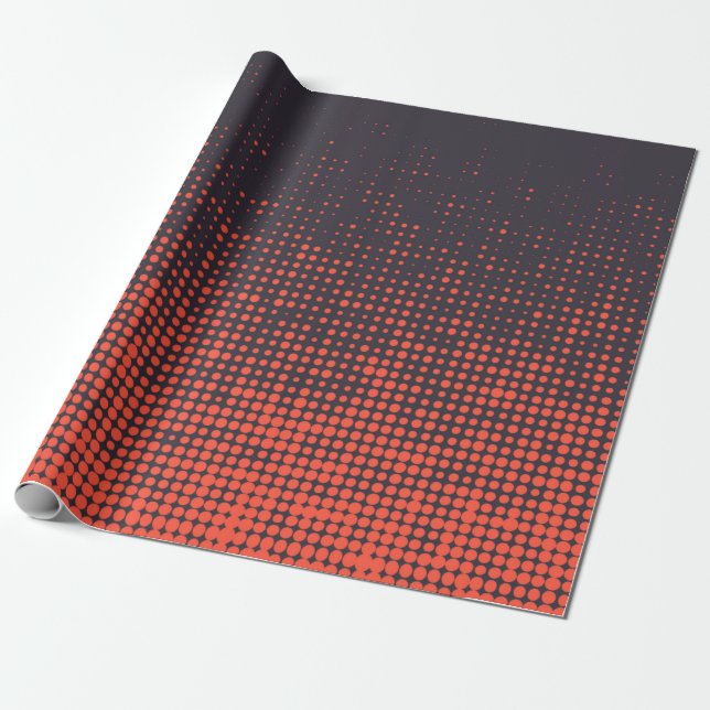 Papier Cadeau Orange, moderne, point mi-teint urbain design moti (Déroulé)