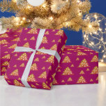 Papier Cadeau Orange Purple Christmas Tree Motif de vacances<br><div class="desc">Papier d'enveloppement Motif de Noël orange violet. Un simple motif de Noël orange avec une décoration blanche sur un arrière - plan violet.</div>