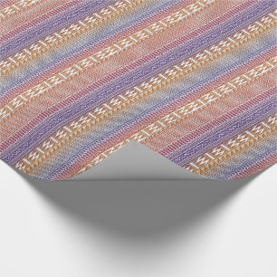 Papier Cadeau Orange Purple Ombre Geo Aztec Tribal Print Motif