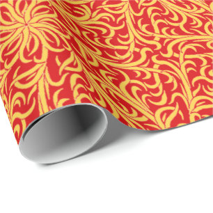 Papier Cadeau Orange rouge de flamme de Winston