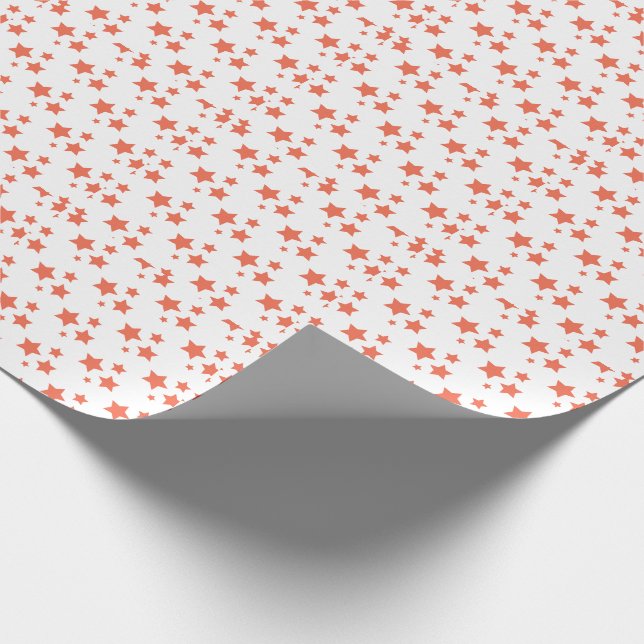 Papier Cadeau Orange Stars Design moderne Papier à envelopper (Coin)