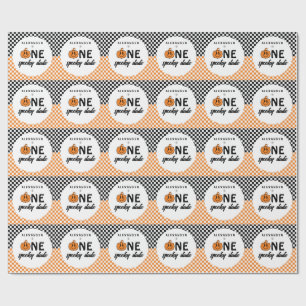 Papier Cadeau Orange Un Mec Effrayant Halloween 1er Anniversaire
