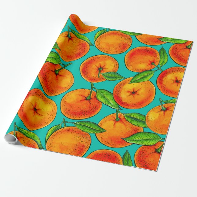 Papier Cadeau Oranges (Déroulé)