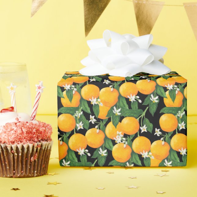 Papier Cadeau Oranges (Fête d'anniversaire)