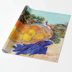 Papier Cadeau Oranges et citrons avec gants bleus, Van Gogh