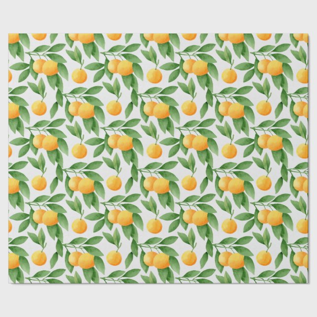 Papier Cadeau Oranges ou mandarines motif (Couture)