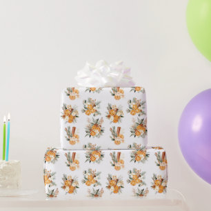 Papier Cadeau Oranges séchées d'hiver papier d'emballage cadeau 