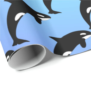 Papier Cadeau Orca Killer Whale Blue