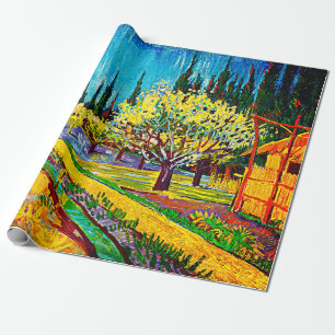 Papier Cadeau Orchard Bordé par Cyprès Vincent Van Gogh