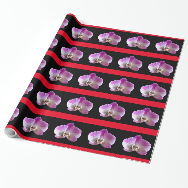 Papier Cadeau Orchid de Purple et White (Déroulé)