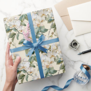 Papier Cadeau Orchidée blanche de Phalaenopsis
