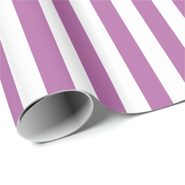 Papier Cadeau Orchidée radieuse et rayure blanche (Coin rond)