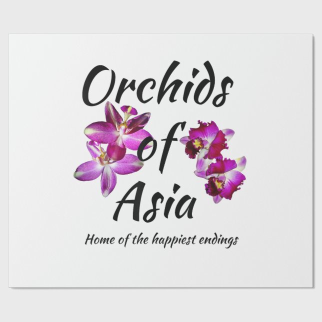 Papier Cadeau Orchidées d'Asie (Plat)