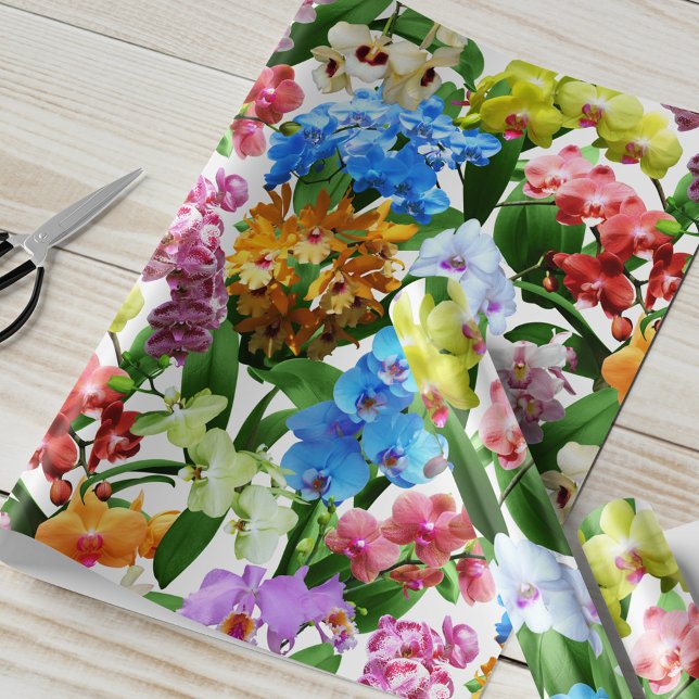 Papier Cadeau Orchidées florales tropicales été (Créateur téléchargé)