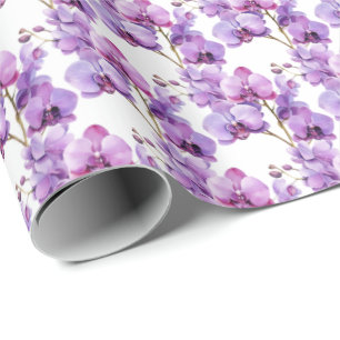Papier Cadeau Orchidées pourpres